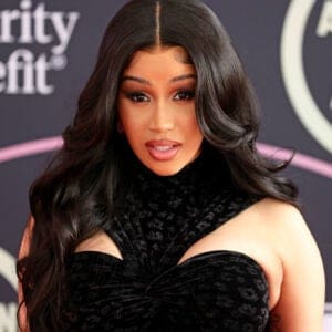 LOS ANGELES, CALIFORNIA - NOVEMBER 19: Host Cardi B attends the 2021 American Music Awards Red Carpet Roll-Out with Host Cardi B at L.A. LIVE on November 19, 2021 in Los Angeles, California.