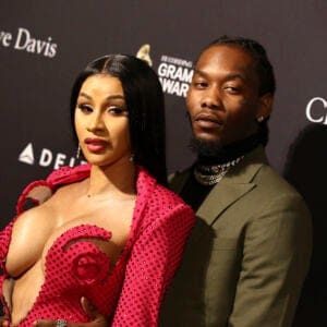 BEVERLY HILLS, CALIFORNIA - JANUARY 25: Cardi B (L) and Offset attend the Pre-GRAMMY Gala and GRAMMY Salute to Industry Icons Honoring Sean "Diddy" Combs at The Beverly Hilton Hotel on January 25, 2020 in Beverly Hills, California.