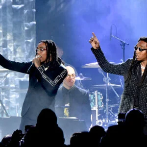 artists Quavo and Takeoff of Migos performs onstage during the Clive Davis and Recording Academy Pre-GRAMMY Gala and GRAMMY Salute to Industry Icons Honoring Jay-Z on January 27, 2018 in New York City.