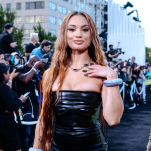 NEWARK, NEW JERSEY - AUGUST 28: DaniLeigh attends the 2022 MTV VMAs at Prudential Center on August 28, 2022 in Newark, New Jersey.